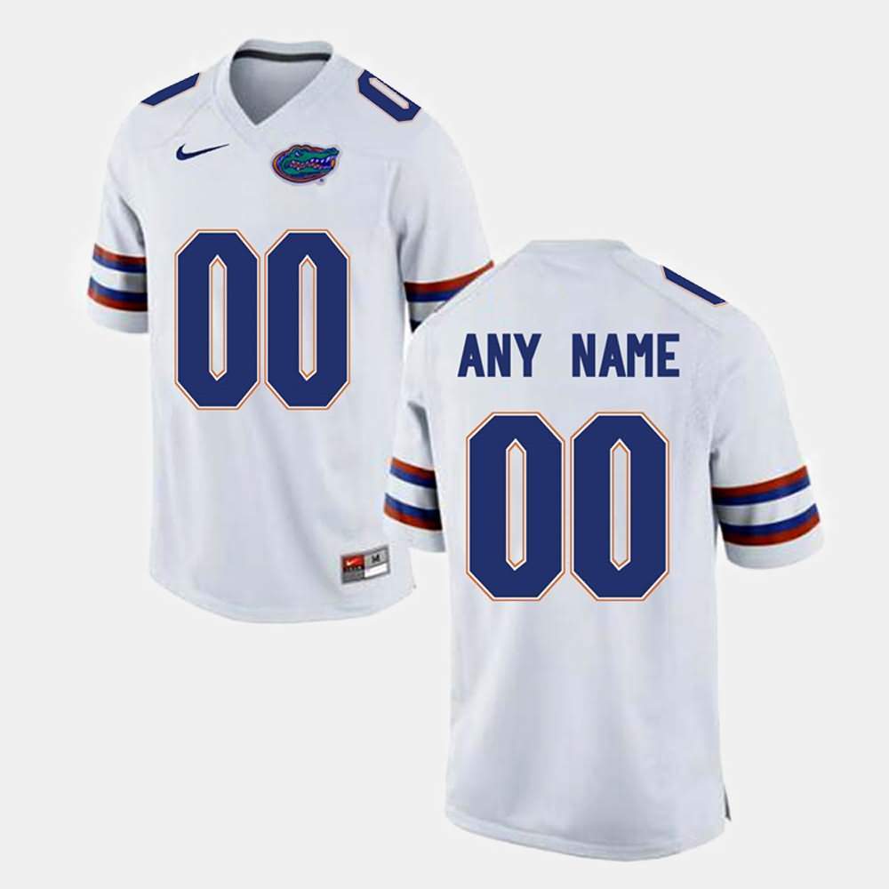 Men's NCAA Florida Gators Customize #00 Stitched Authentic Nike White Limited College Football Jersey XEV8865LK
